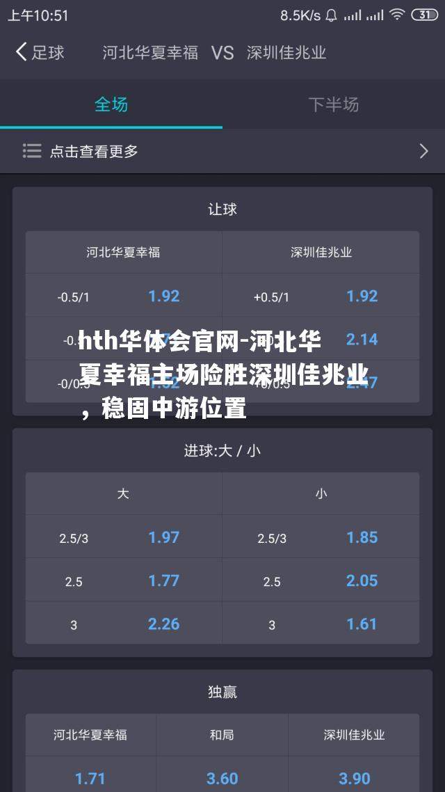 河北华夏幸福主场险胜深圳佳兆业，稳固中游位置
